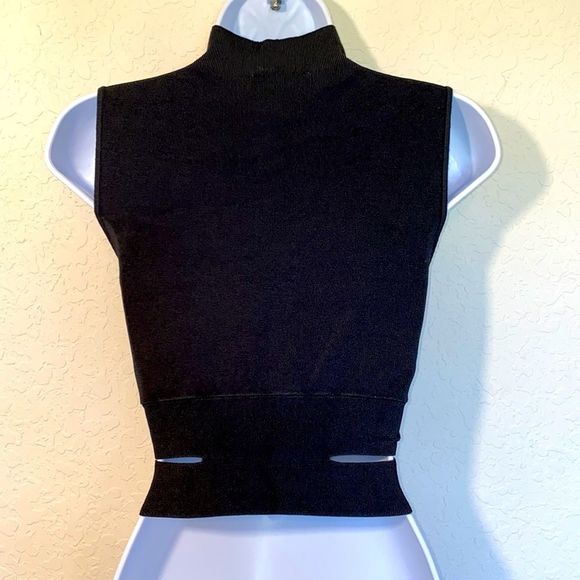 Zara Knit Cut Out Crop Top Trurtle Neck Top - Picture 6 of 9